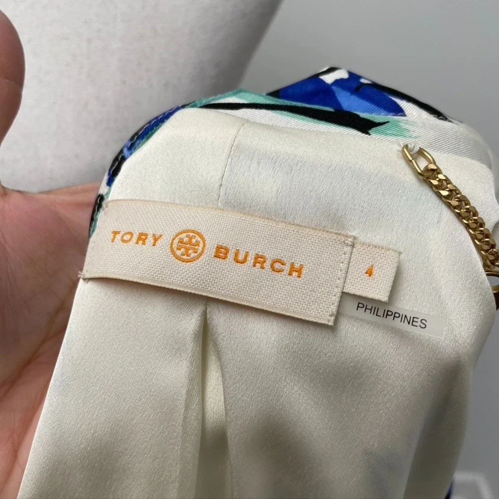 Tory Burch Blazer Jacket Womens 4 Women Multicolor‎ Floral Silk Bold Designer